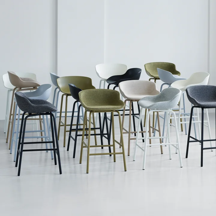 The modern Hyg bar chairs from Normann Copenhagen
