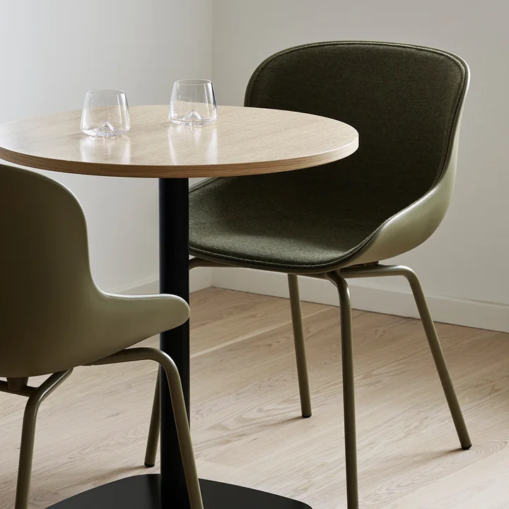 The Hyg Chair front cushion from Normann Copenhagen ensures comfort when sitting for long periods.