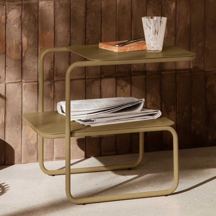 The Level side table by Ferm Living offers plenty of space for books, drinks and co.