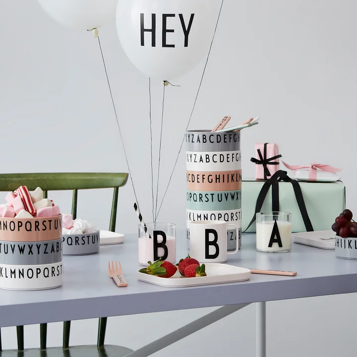 The Breakfast Dinner Lunch Bowl Set from Design Letters at the birthday party.
