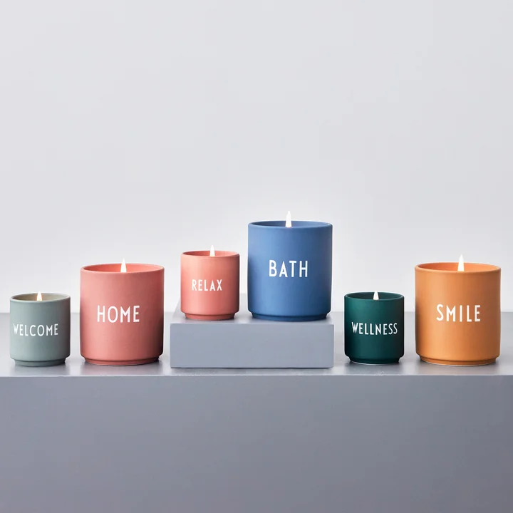 The small and large scented candles from Design Letters in combination