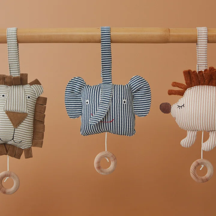 The children's music boxes from OYOY as hedgehog, elephant and lion