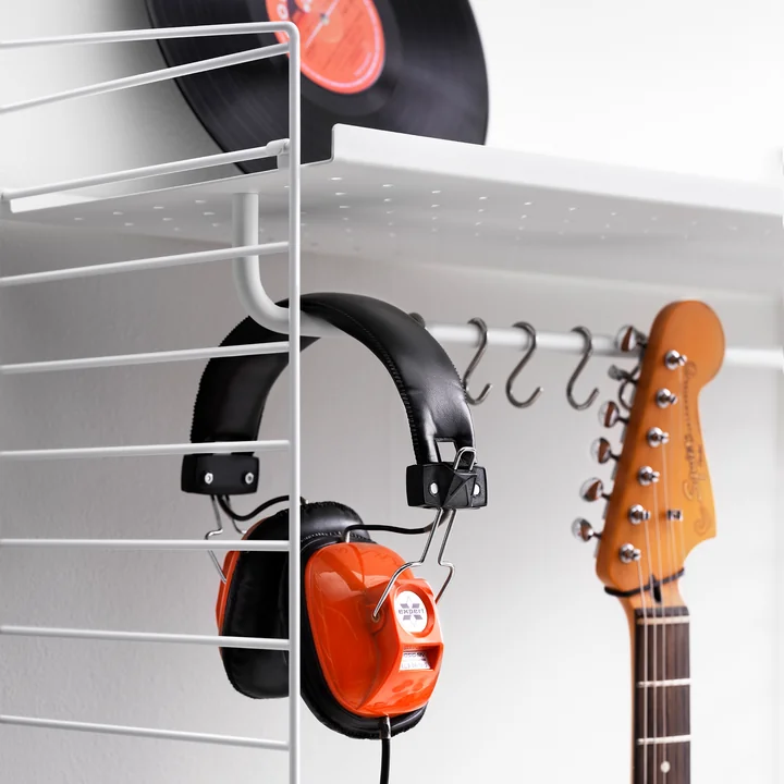 S Hook for metal shelf from String in stainless steel (set of 5)