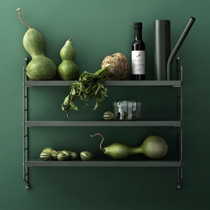 Elegant kitchen shelf with a natural look