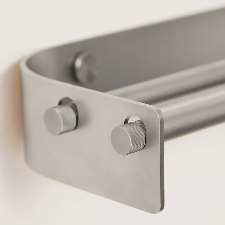 Steel towel rack with two hangers