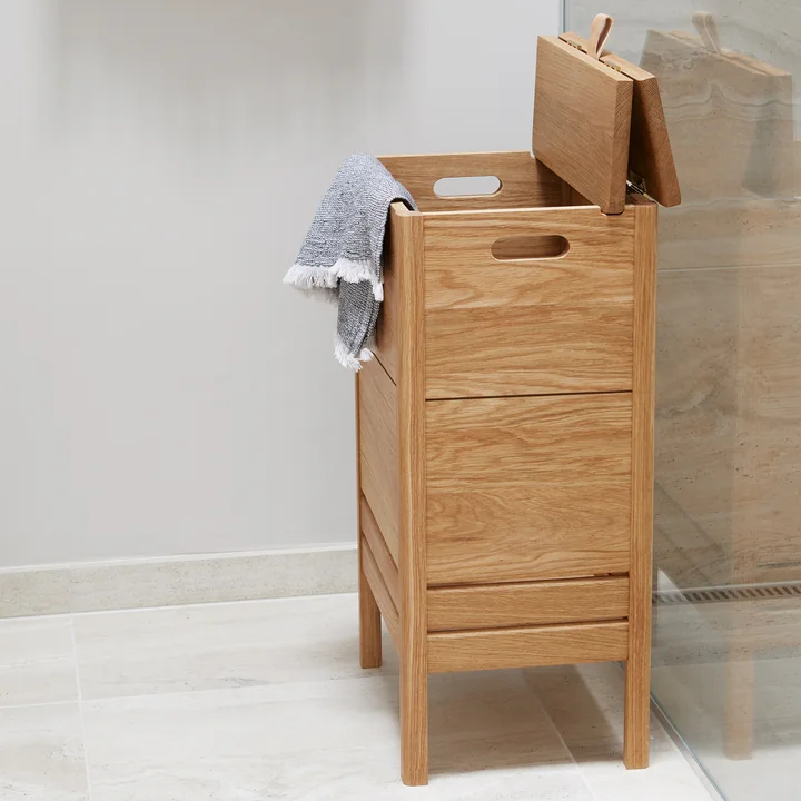 Stylish wooden laundry box