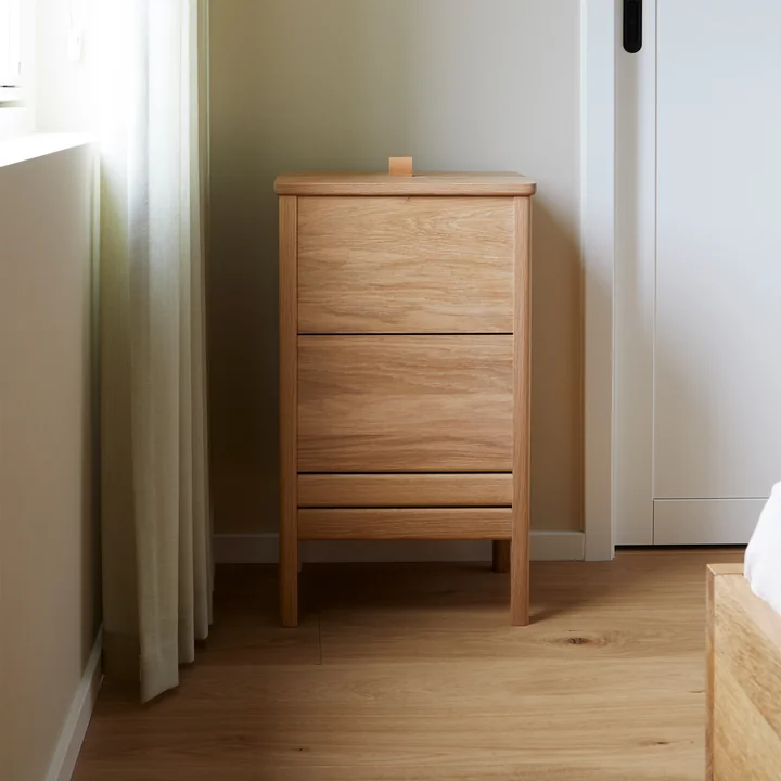 Scandinavian bedroom wooden laundry basket