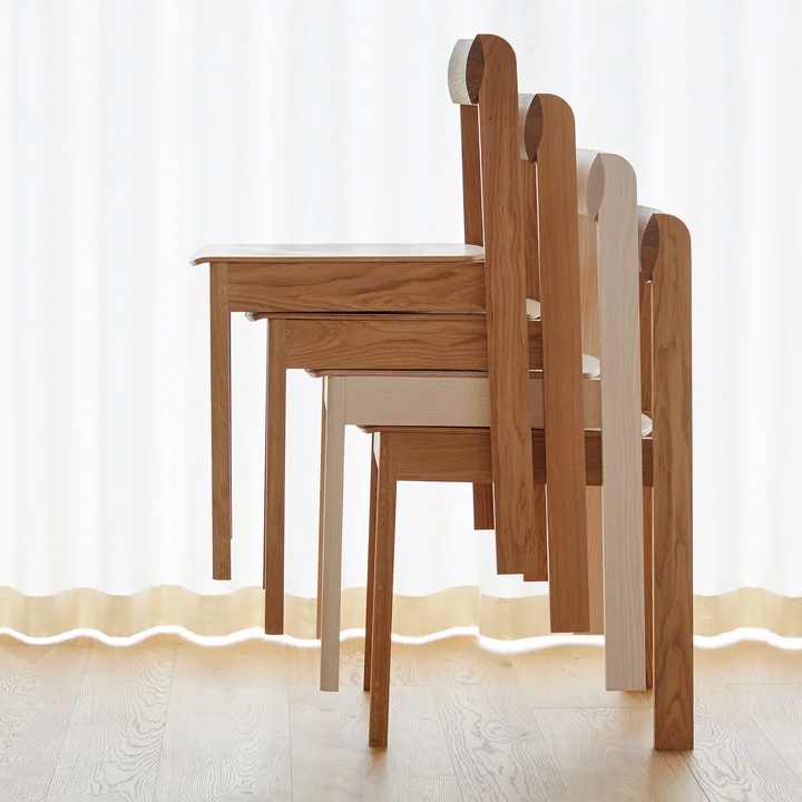 Stackable wooden chair in Scandinavian design