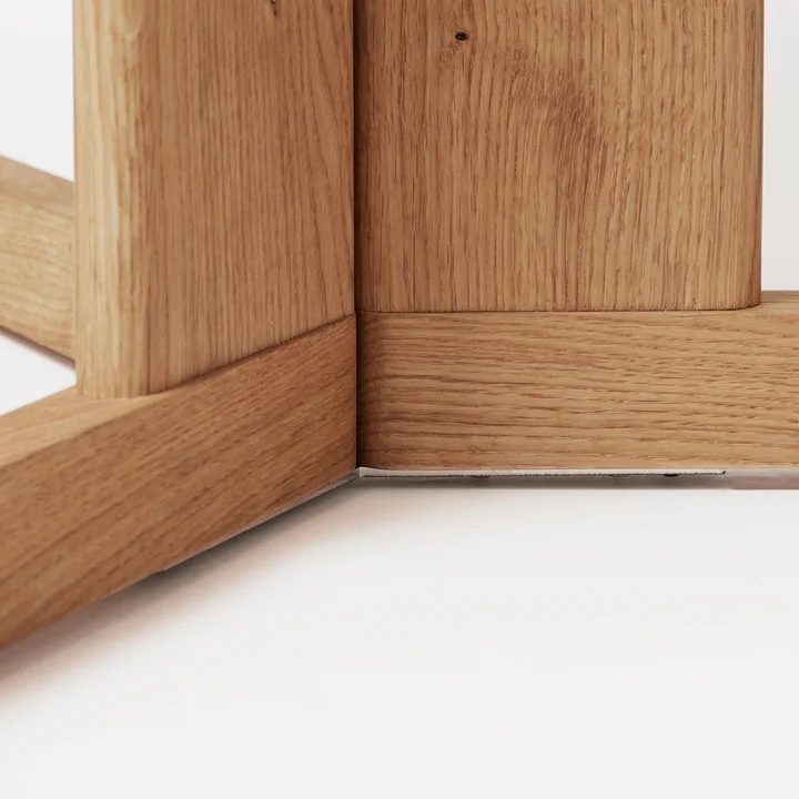 Three-legged oak table made from European wood