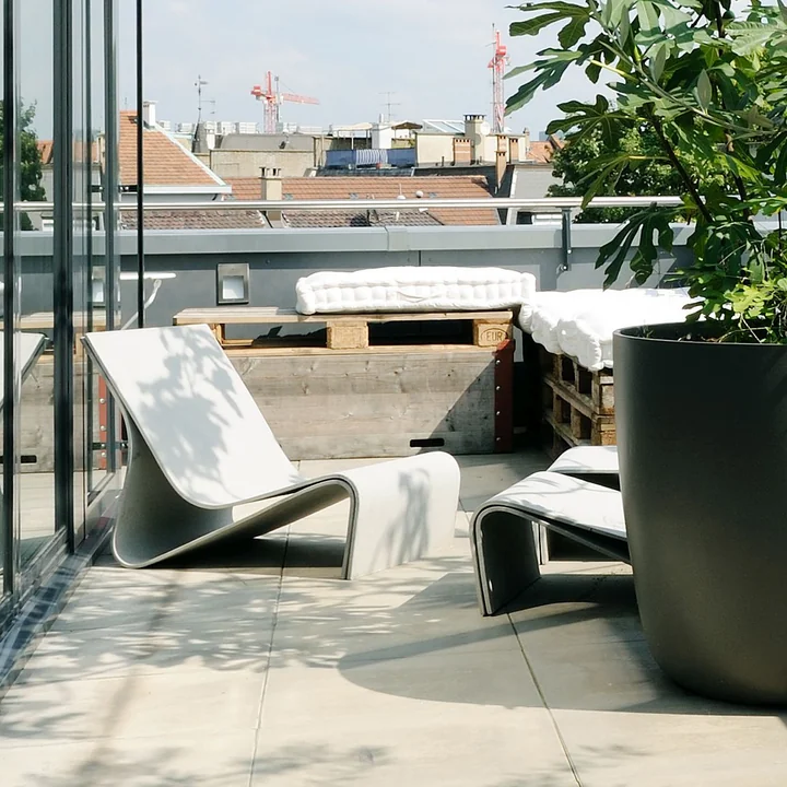 The Sponeck Outdoor armchair from Eternit on the roof terrace