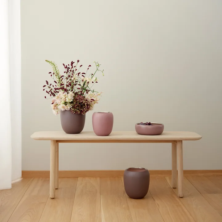 The different Ora vases from Stelton with and without flowers