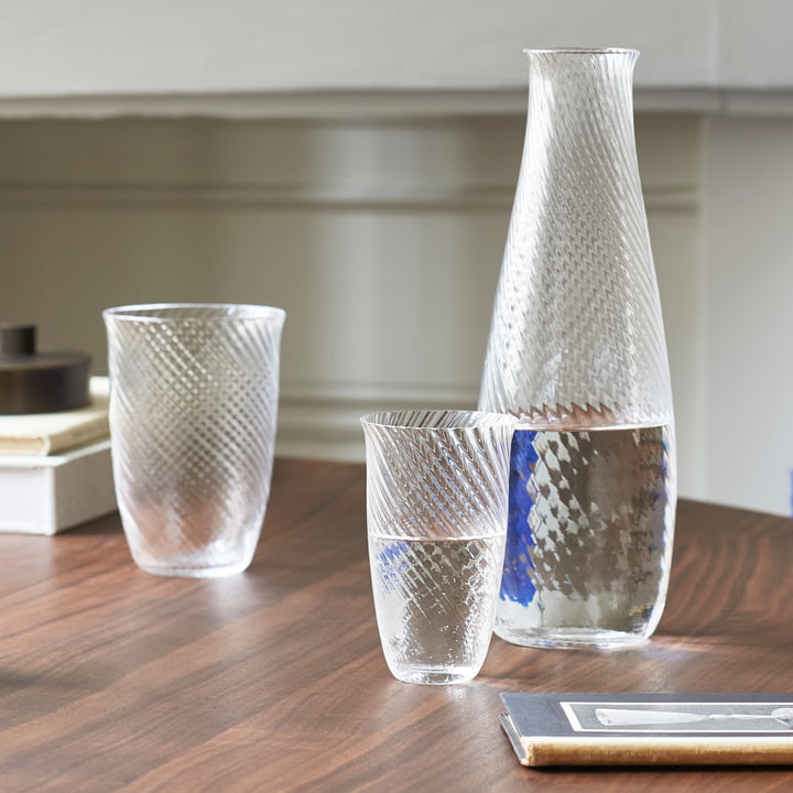 The Collect carafe and the glasses of & Tradition are hand shaped