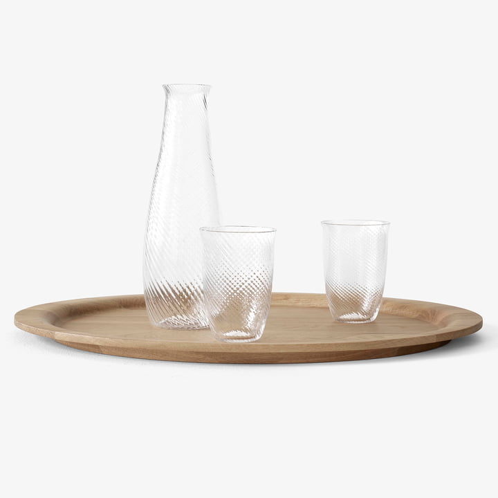 Collect Carafe, glasses and tray from & Tradition harmonize with each other