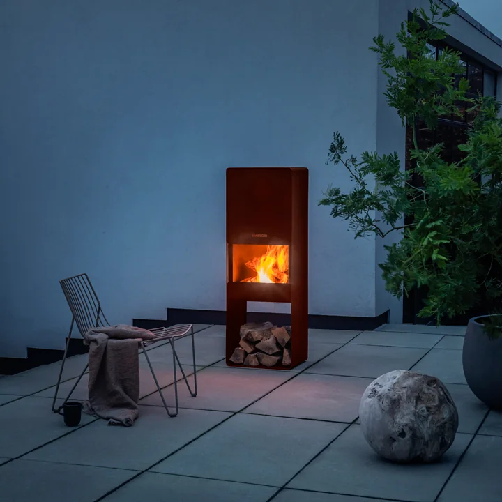 Stylish outdoor fireplace for the terrace