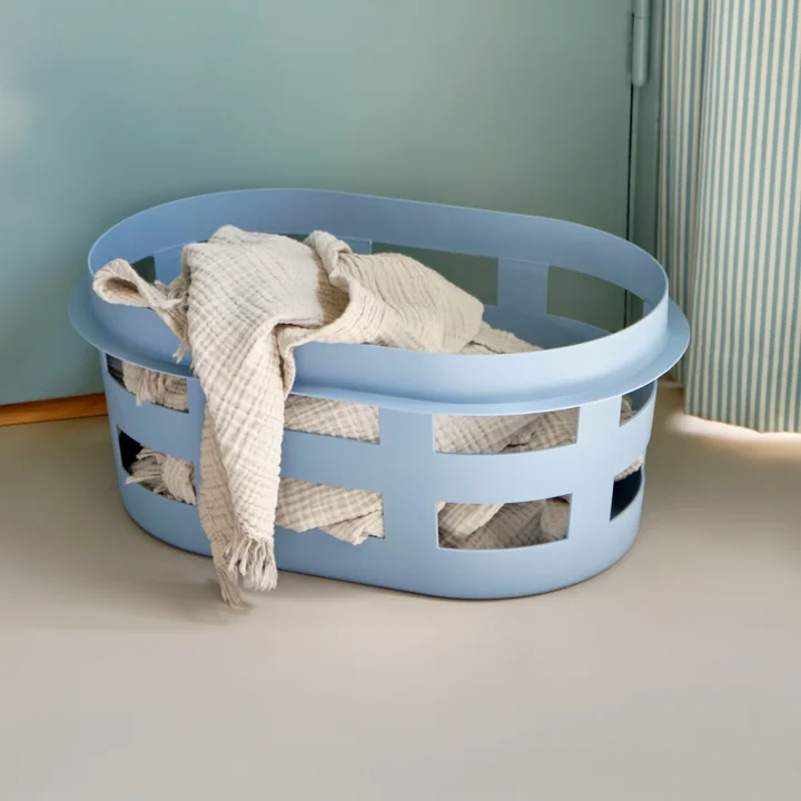 The Basket storage basket from HAY in soft blue as laundry basket