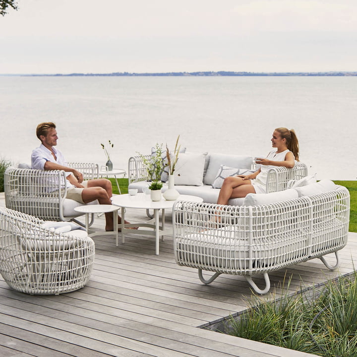 The light and airy design of the Nest Outdoor furniture by Cane-line