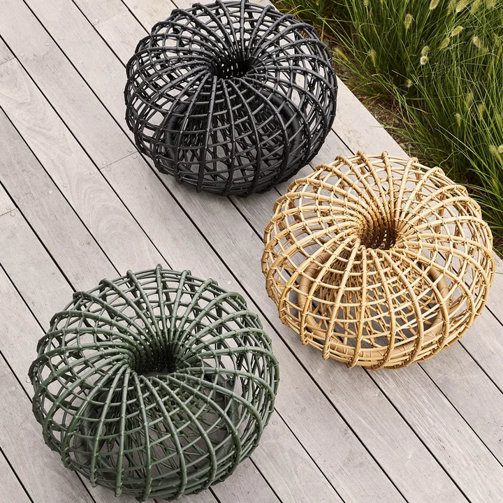The various Nest stools / side tables Outdoor from Cane-line