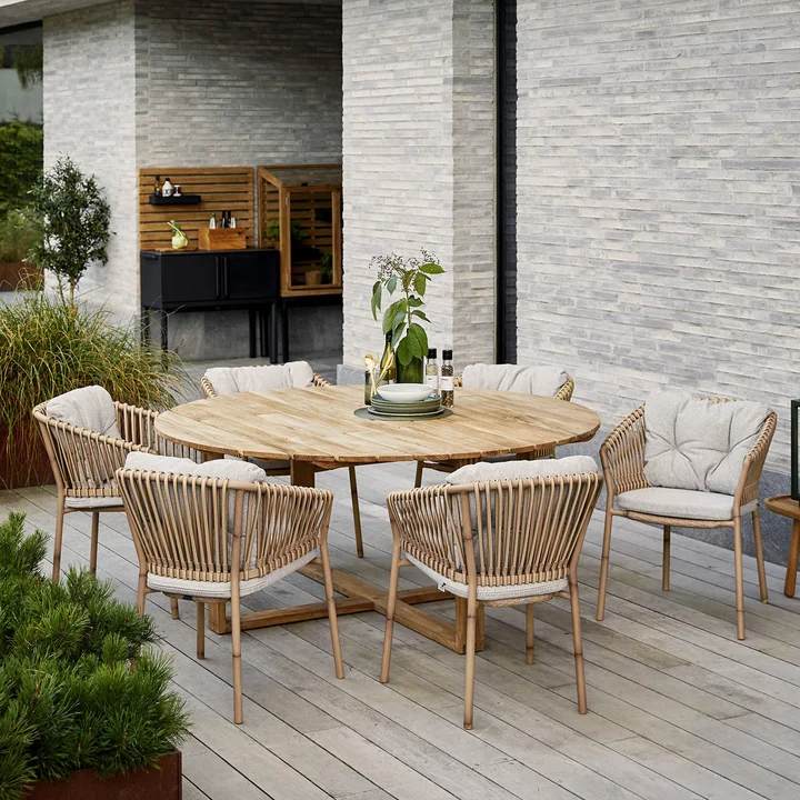 The Ocean armchair Outdoor from Cane-line at the garden table