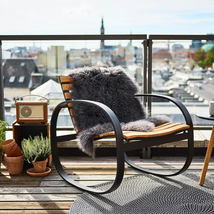 The Parc rocking chair Outdoor from Cane-line on the roof terrace
