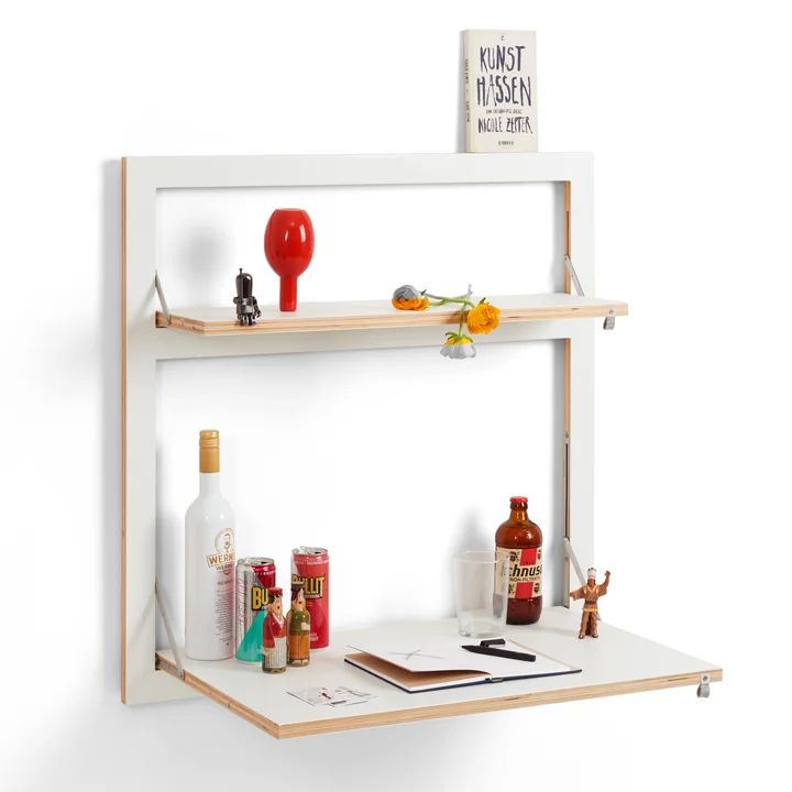 Fläpps Secretary 80 x 80 cm from Ambivalenz in white