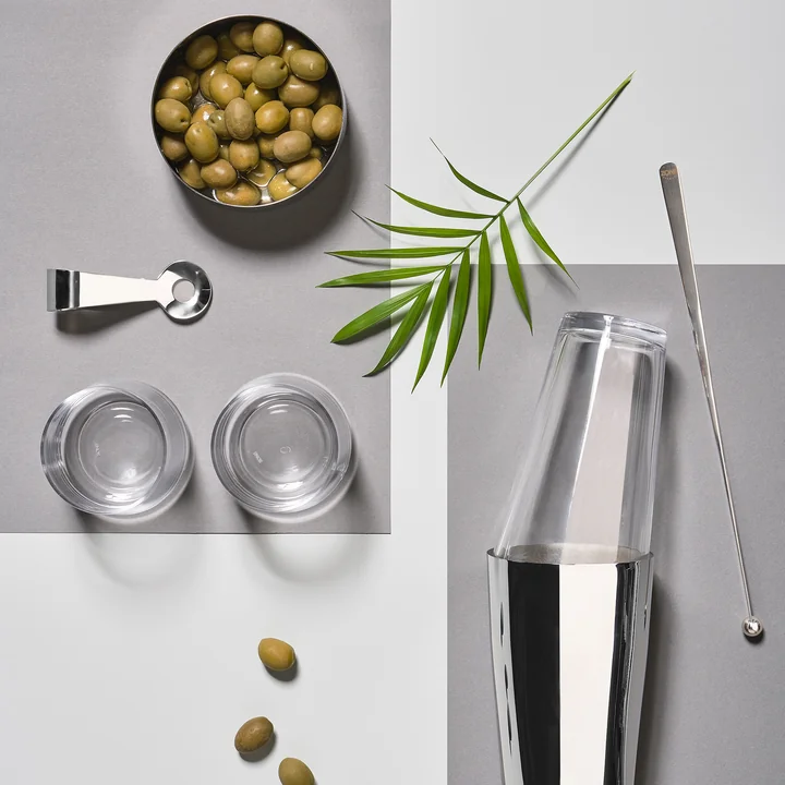 The Rocks cocktail spoons, serving bowl, glasses by Zone Denmark