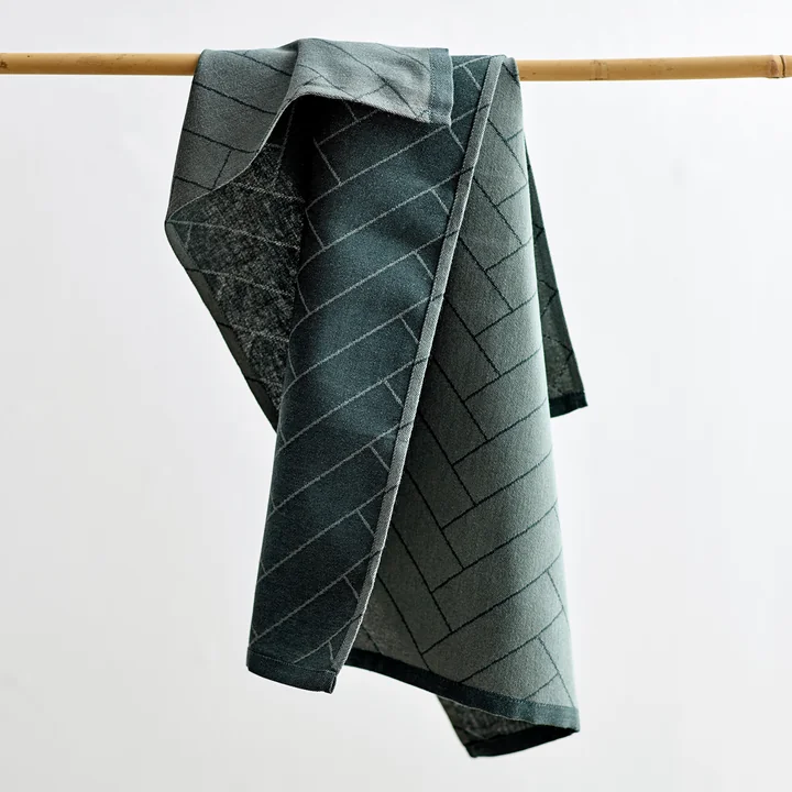 The Tiles tea towel from Södahl with herringbone pattern