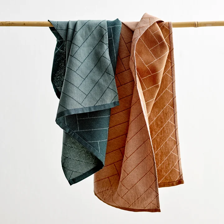 The Tiles tea towels from Södahl are soft and easily foldable