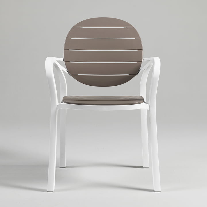 The Palma armchair from Nardi in bianco / tortora