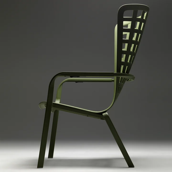 The Folio outdoor chair with check pattern and matte finish