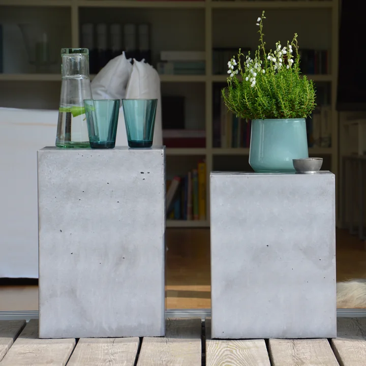 The Block concrete side table from Jan Kurtz in different heights