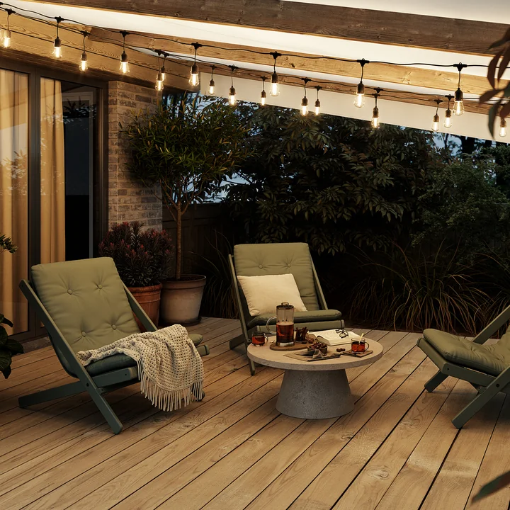 The Boogie folding chair from Karup Design on the terrace