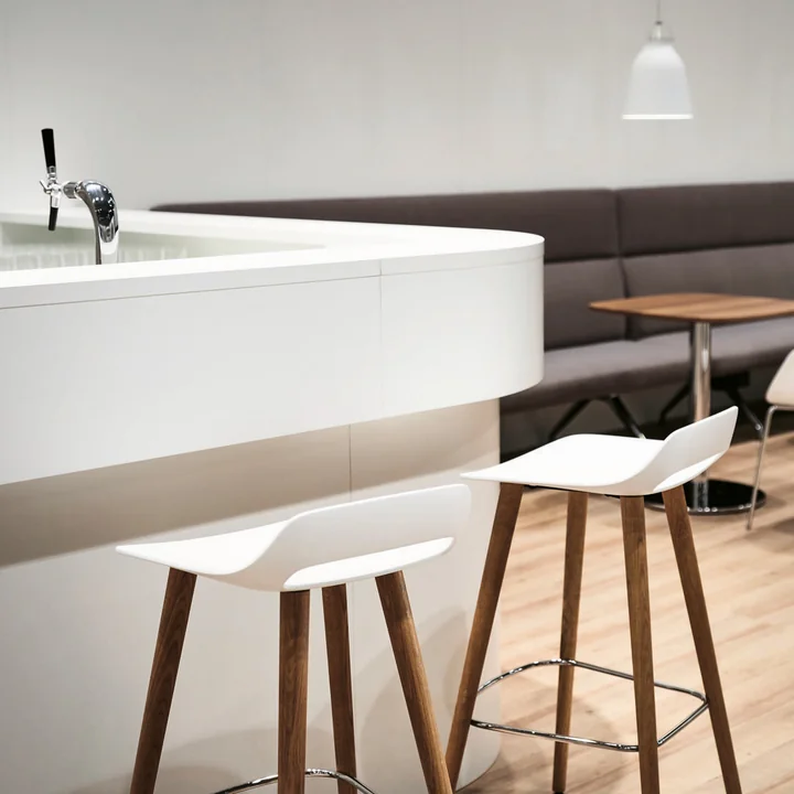 The Occo bar stool from Wilkhahn at the white bar