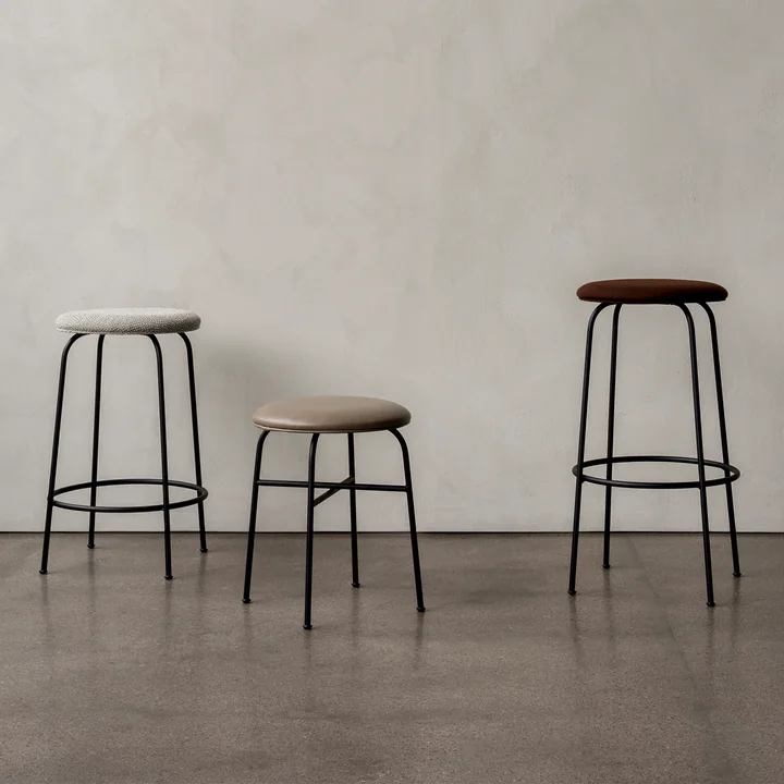 The different Afteroom stools and bar stools from Audo