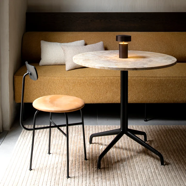 The Harbour Column bistro table from Audo with the Afteroom chair