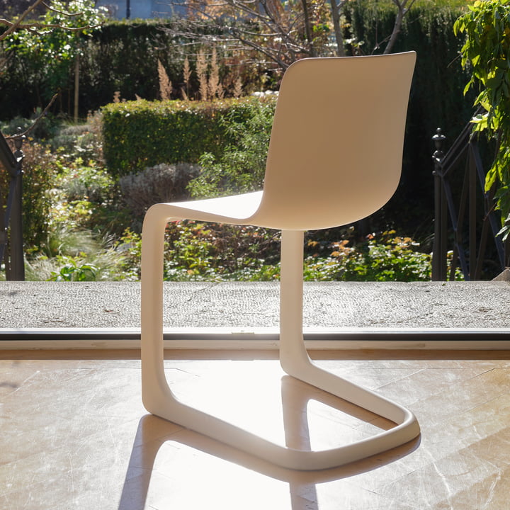 The EVO-C all-plastic chair from Vitra made from recyclable polypropylene.