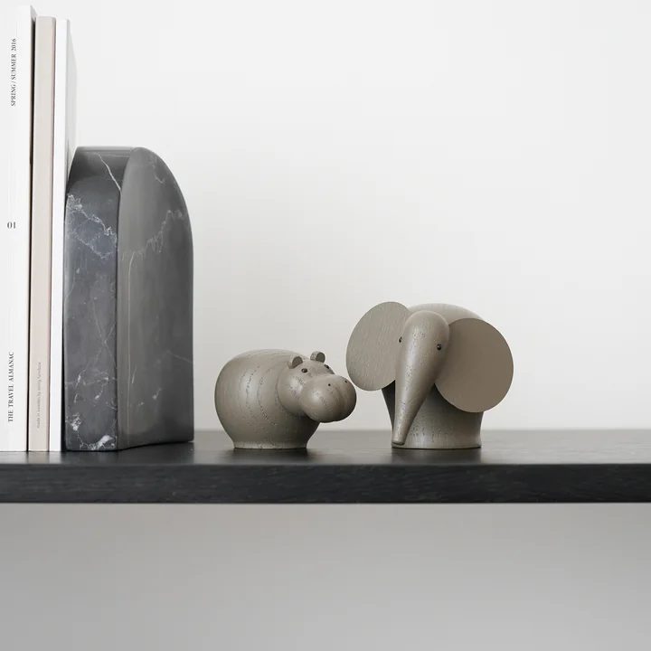 Hibo Hippo and Nunu elephant from Woud in taupe
