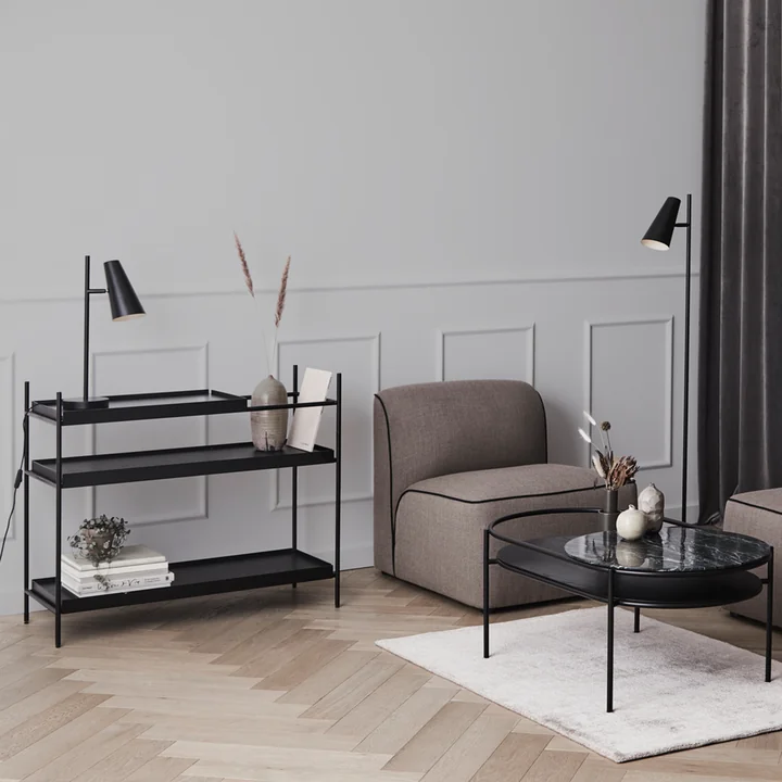 Cono table lamp and floor lamp from Woud