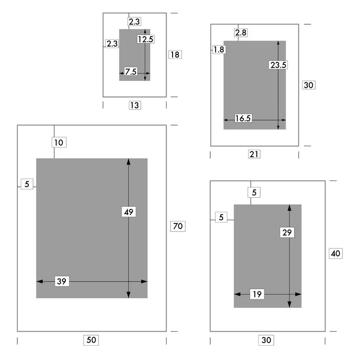 Collection - Picture frame passe-partout dimensions