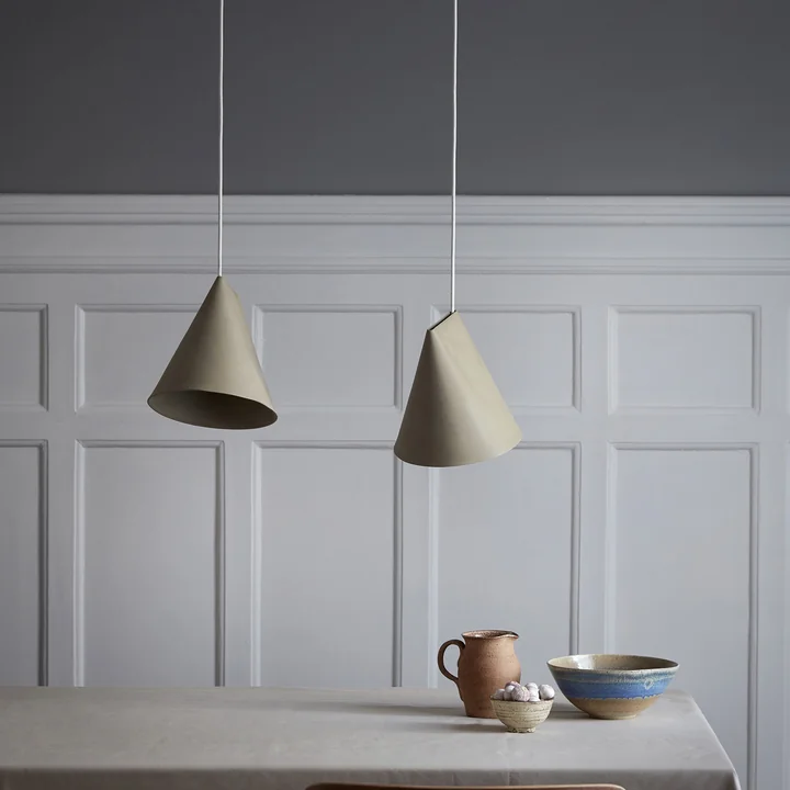 Ceramic Pendant light from Moebe in olive