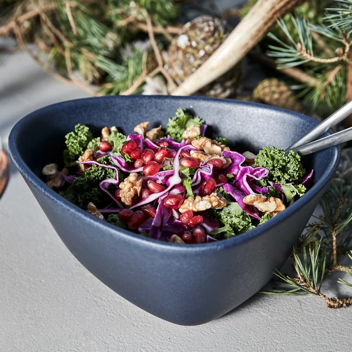 Curve Stoneware Bowl M 0.8 l from Lind DNA in navy blue