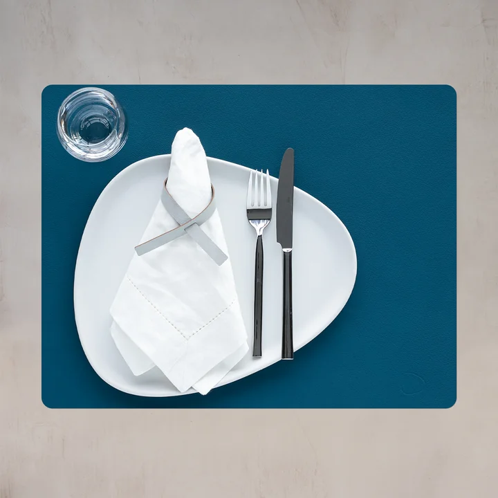 Placemat Square L 35 x 45 cm in Nupo petrol from Lind DNA