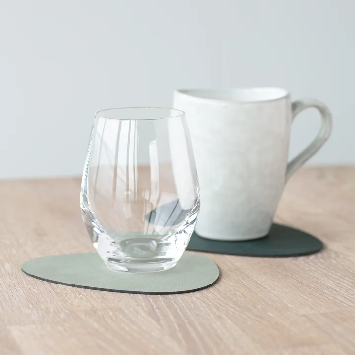 Glass coaster Curve Double from Lind DNA in Nupo dark Green / olive Green