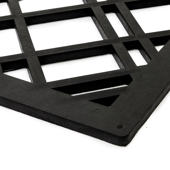 Rubber doormat from tica copenhagen in lines / black