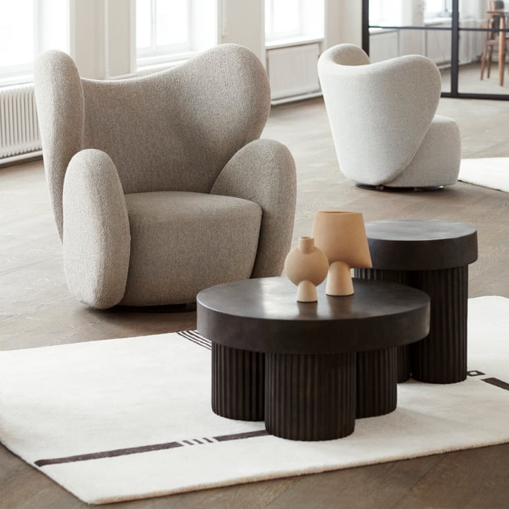 The Gear side tables from Norr11 with a unique surface and high mobility