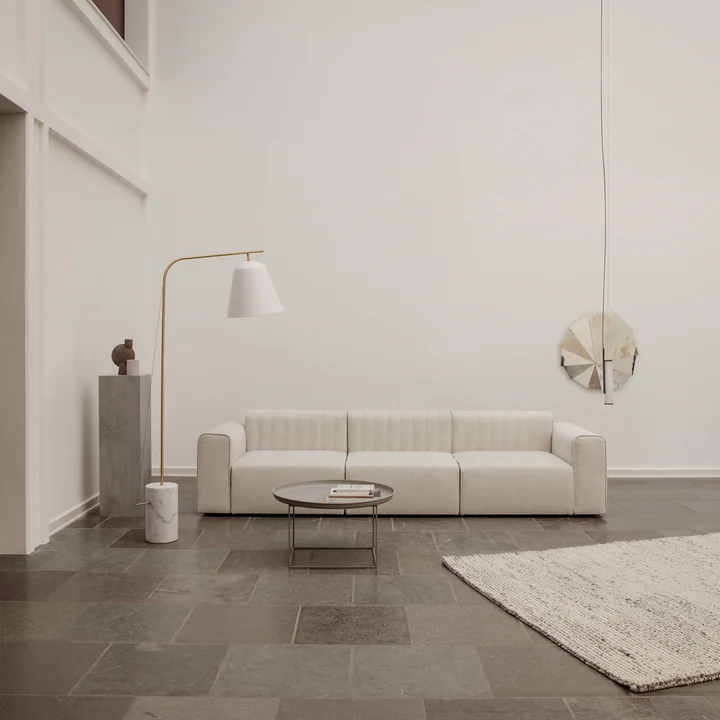 The unobtrusive Duke coffee table from Norr11 in the stylish living room