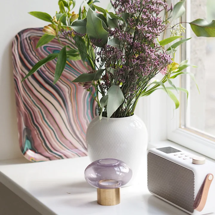 The Mush tea light holder and the A Tribute to Wood Tray from applicata in combination