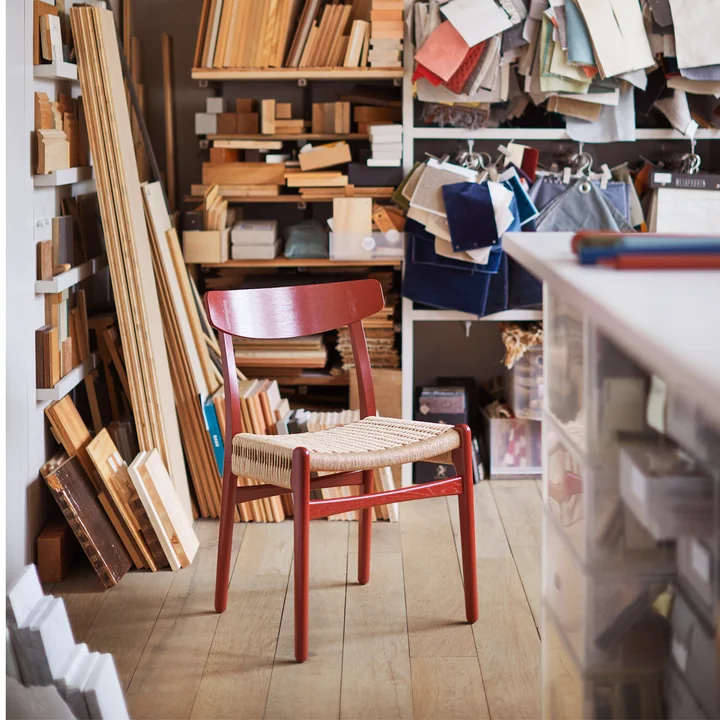 The CH23 chair from Carl Hansen in the new shade of red falu