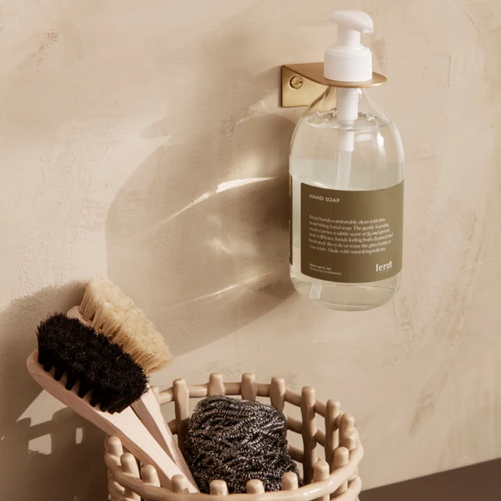 Basho Brass soap wall holder by Ferm Living