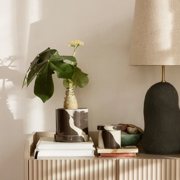 Inlay Stoneware container from Ferm Living in two sizes