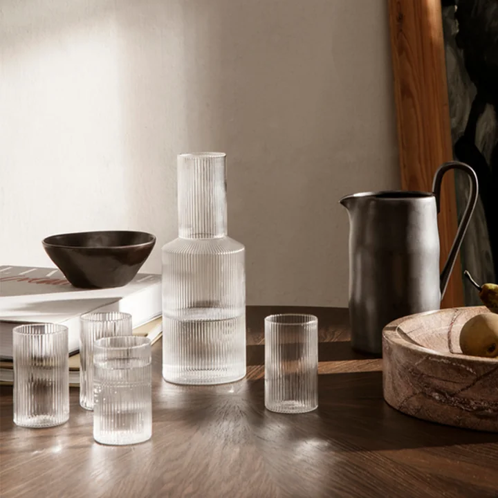 Ripple Glasses (set of 4) and carafe from Ferm Living